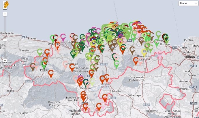 Cartografía de las infraestructuras culturales de Cantabria