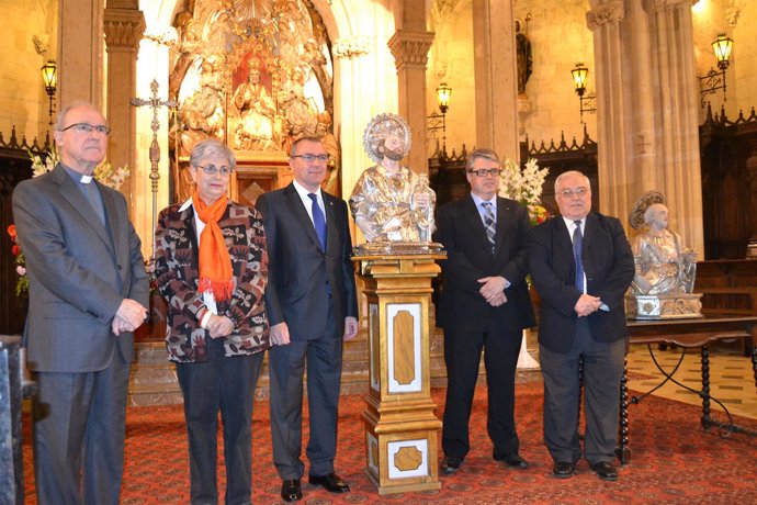 El busto reliquiario de Sant Pere regresa a Reus tras su restauración