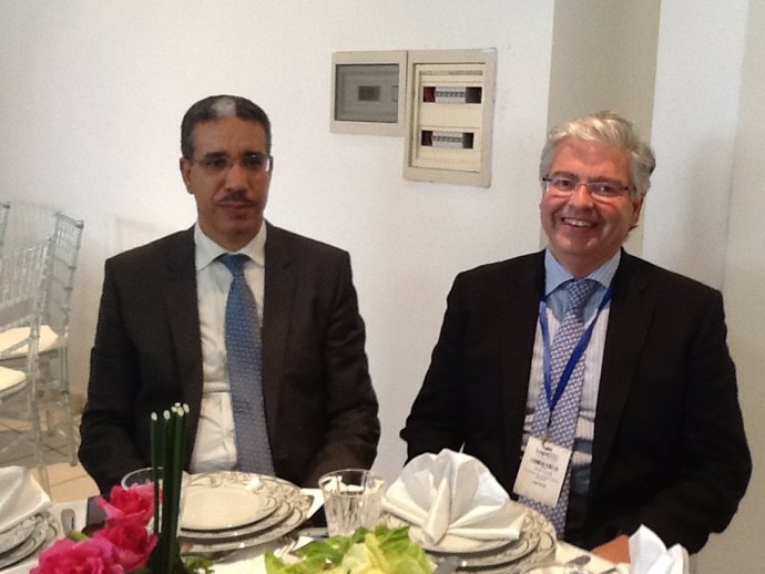 J.Cornet (CZFB) y el ministro de Equipamientos y Transportes marroquí A.Rabbah