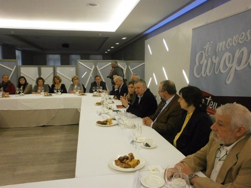 José Blanco en un acto con empresarios en Lugo
