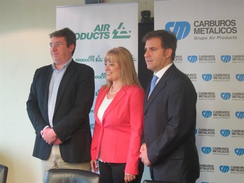 D.Weldon (Air Products), L.Vega y F.Maione (Carburos Metálicos)