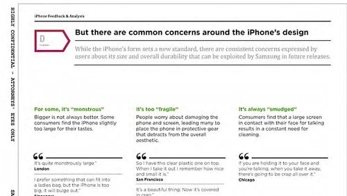 Documento interno de Samsung sobre Apple