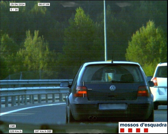 Coche detectado en Sant Vicenç de Castellet a 187 km/h