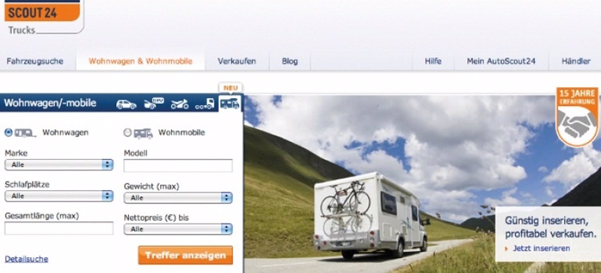 AutoScout24 lanza una web de compraventa de caravanas y autocaravanas