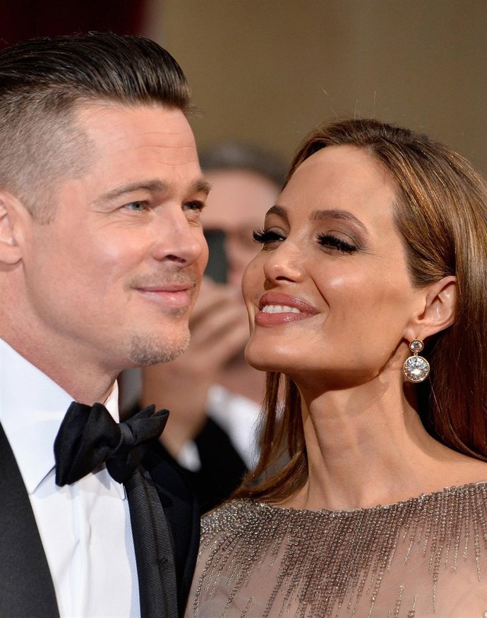 Actor Brad Pitt and actress Angelina Jolie attend the