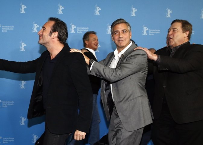   John Goodman, George Clooney And Jean Dujardin 