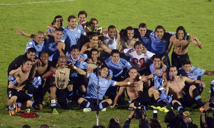 Selección dUruguay celebra su pase al Mundial