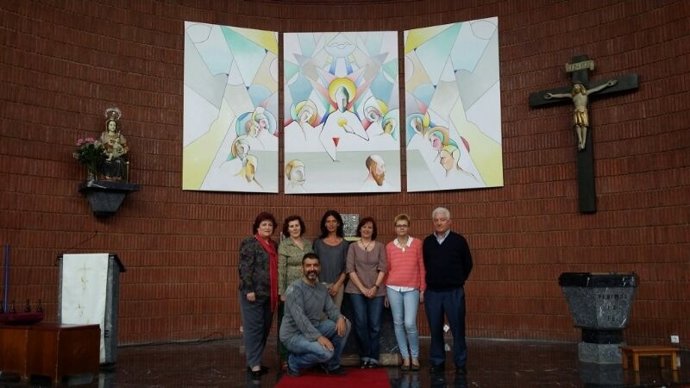 Pintura colocada en el altar mayor de la iglesia de Tanos