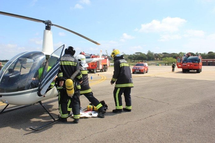 Simulacro en el Aeropuerto de Girona