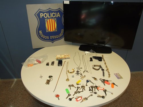 Objetos recuperados a los detenidos en Sitges