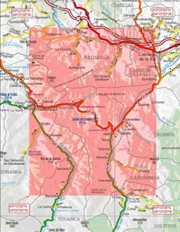 Mapa del área afectada por el permiso Arquetu