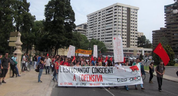 Manifestación estudiantil en Valencia