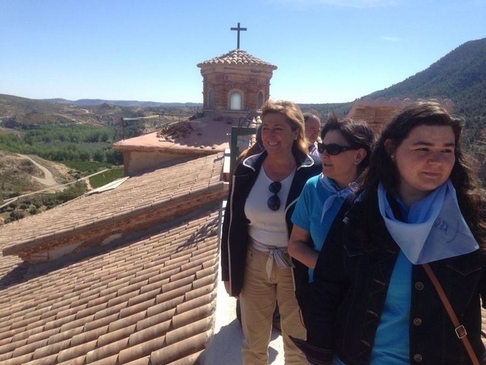 Pobo en su visita al Santuario de Nuestra Señora de Arcos en Albalate