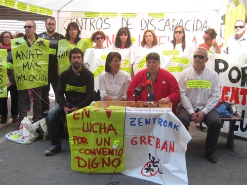 Representantes de los sindicatos del sector de la atención a la discapacidad.