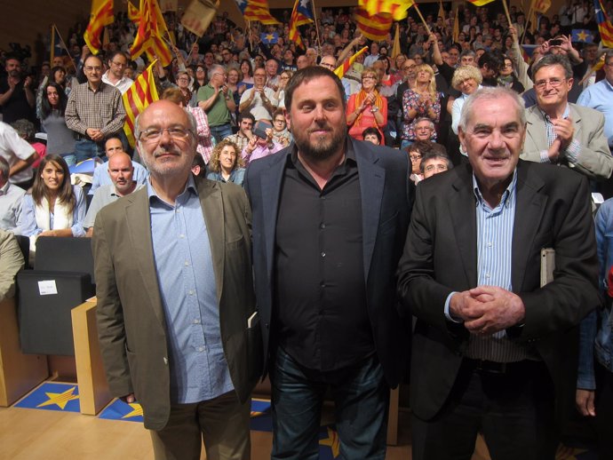 Josep Maria Terricabras, Oriol Junqueras (ERC) y Ernest Maragall (NECat).