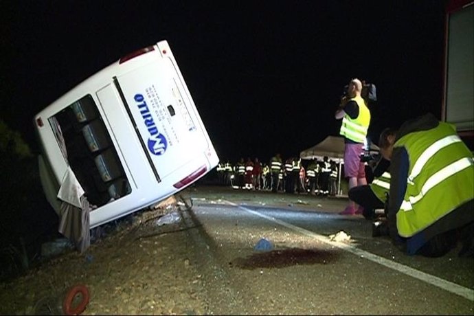 Accidente de autobús en Castuera, Badajoz