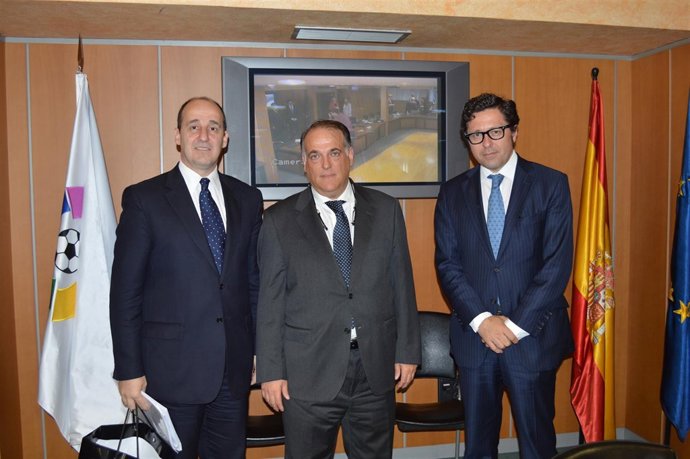 Javier Tebas, Ignacio Ulloa y Manuel Quintanar