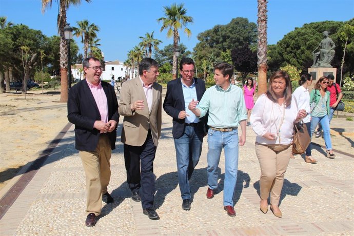 El presidente del PP de Huelva, Manuel Andrés González, en La Rábida.