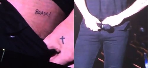 Harry Styles muestra un tatuaje con la palabra Brasil