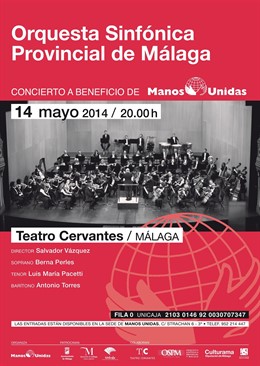 Cartel del concierto de la Orquesta Sinfónica Provincial a favor de Manos Unidas