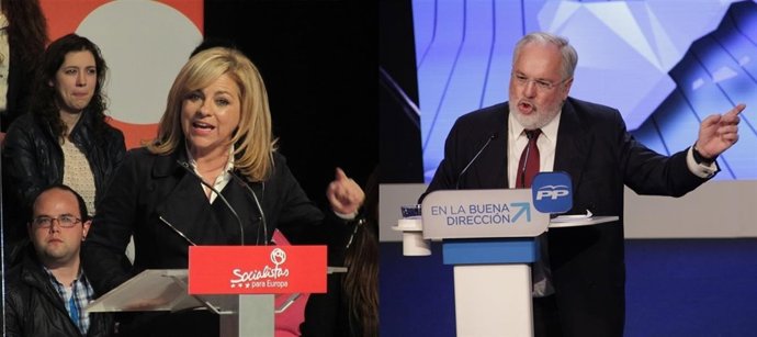 Elena Valenciano (PSOE) y Miguel Arias Cañete (PP)