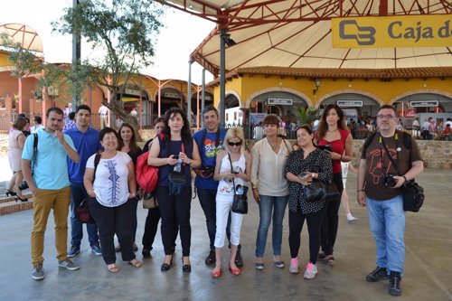 Blogueros y periodistas en el salón del jamón de Jerez de los Caballeros 