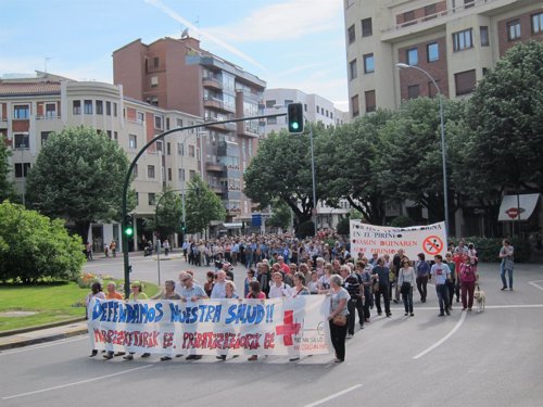 Manifestación en Pamplona en defensa de la sanidad pública