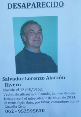 Hombre desaparecido el 7 de mayo de 2014 en Alhaurín el Grande