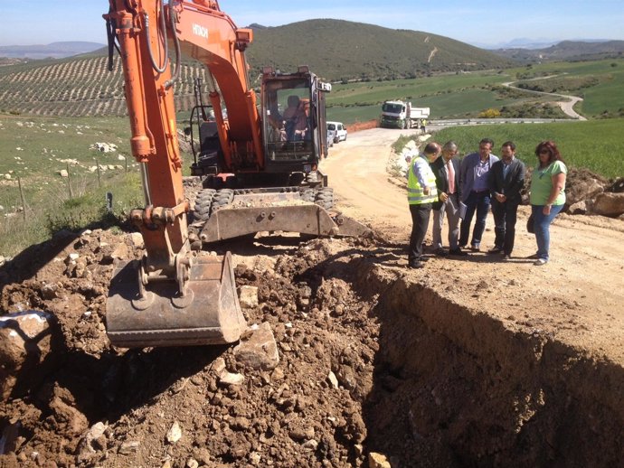 Obras carretera de La Joya en antequera 