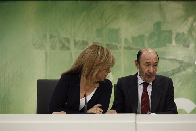 Rubalcaba, Elena Valenciano y Óscar López 