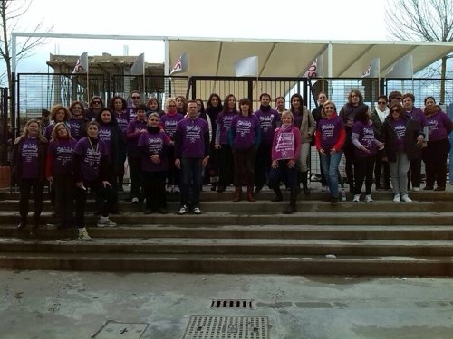 Monitores en la concentración de un colegio de Bormujos (Sevilla)