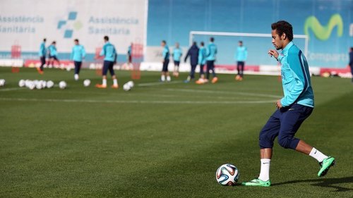 Neymar entrenando en el Barcelona