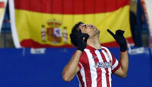 Diego Costa festeja un gol en los octavos de Champions