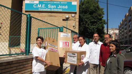 Izquierda Plural devuelve un mamógrafo ficticio al CME Pablo Remacha de Zaragoza