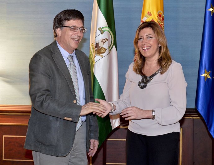 Susana Díaz con el embajador de Israel, Alon Bar