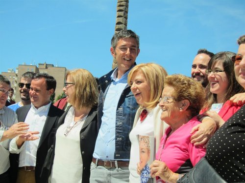 Elena Valenciano Eduardo Madina y Maru Menéndez en Coslada