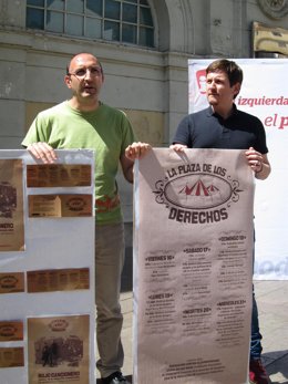 Paco Iturbe y Tasio Oliver este miércoles presentando la Plaza de los Derechos