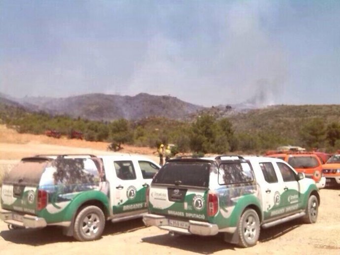 Medios desplazados al incendio de Marines 