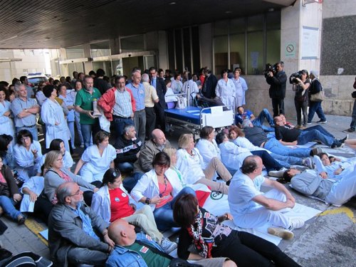 Protesta en el Hospital Xeral de Vigo