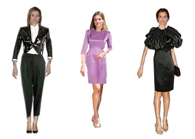 Letizia tres vestidos cómo le quedan