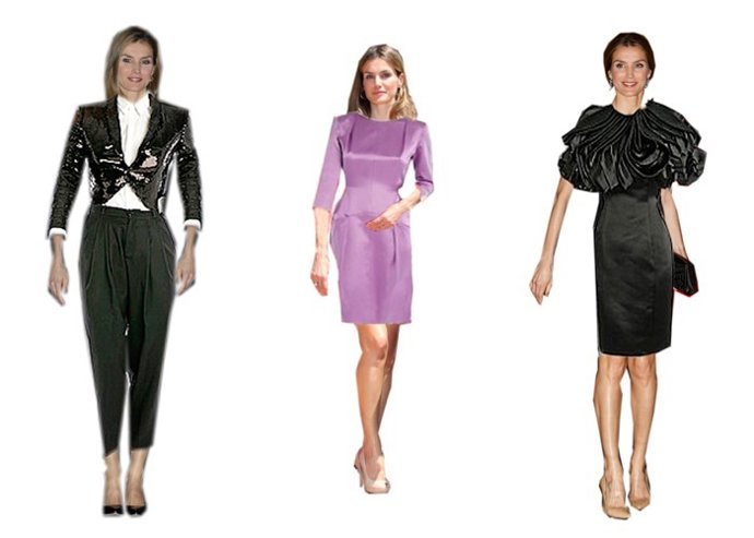 Letizia tres vestidos cómo le quedan
