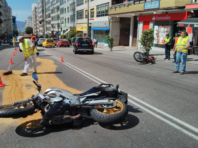Accidente de motos en Vigo