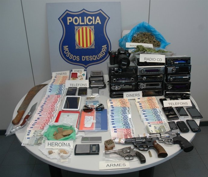 Material intervenido en Lleida