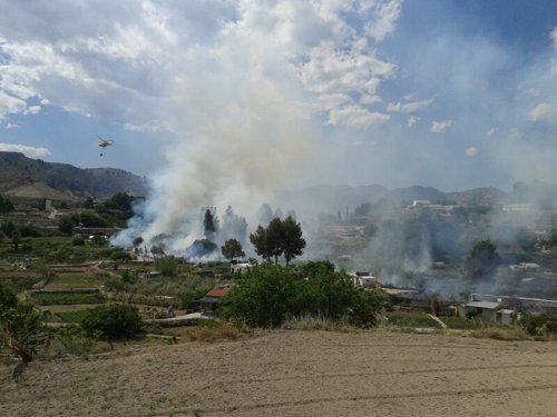 Efectivos del Plan Infomur trabajan en la extinción de un incenndio en Cehegín
