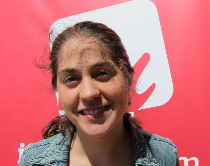 La candidata de La Izquierda Plural al Parlamento Europeo, Lara Hernández