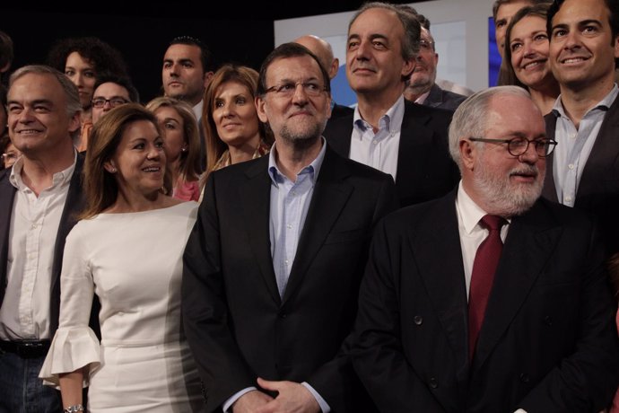 Cañete Cospedal y Rajoy Presentación Candidatura PP