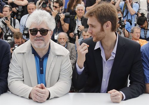 Director Damian Szifron and producer Pedro Almodovar pose during a photocall for