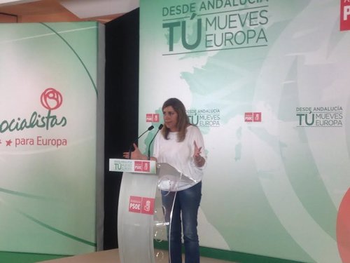 Susana Díaz, en un acto electoral en Granada