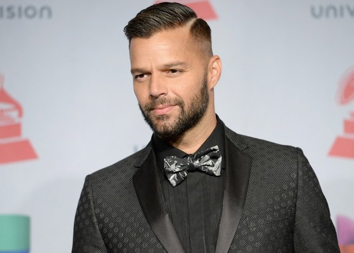 Musician Ricky Martin poses in the press room 
