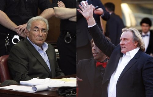 Dominique Strauss-Kahn y Gerard Depardieu